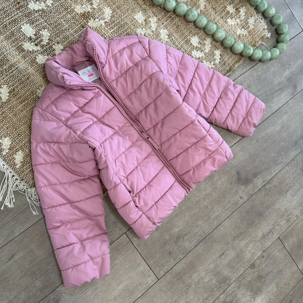 Children’s Place Girl’s Fall Winter Puffer Coat Pink Kids Puffer Jacket Size Sm